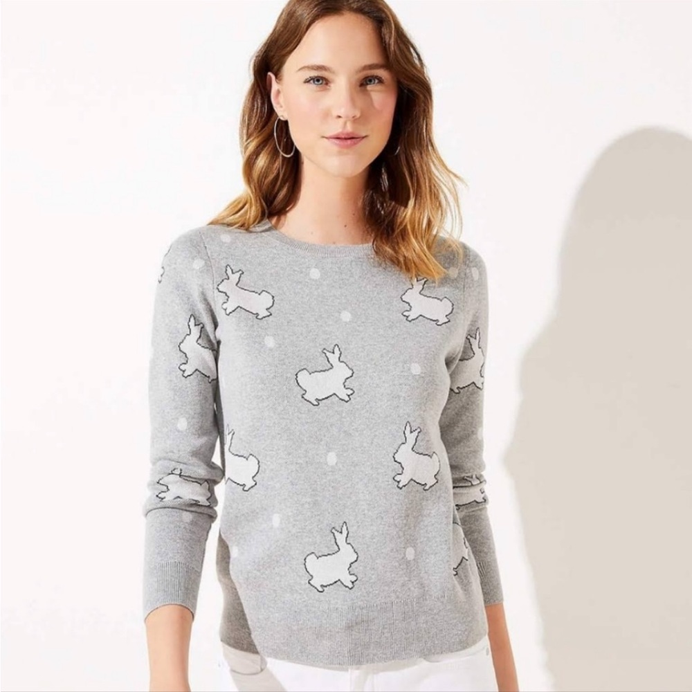 Loft grey bunny sweater